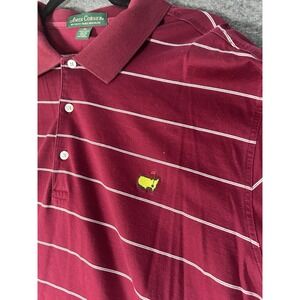 Amen Corner Men's Golf 60's Two-Ply‎ Masters Red B/stripe Polo XL